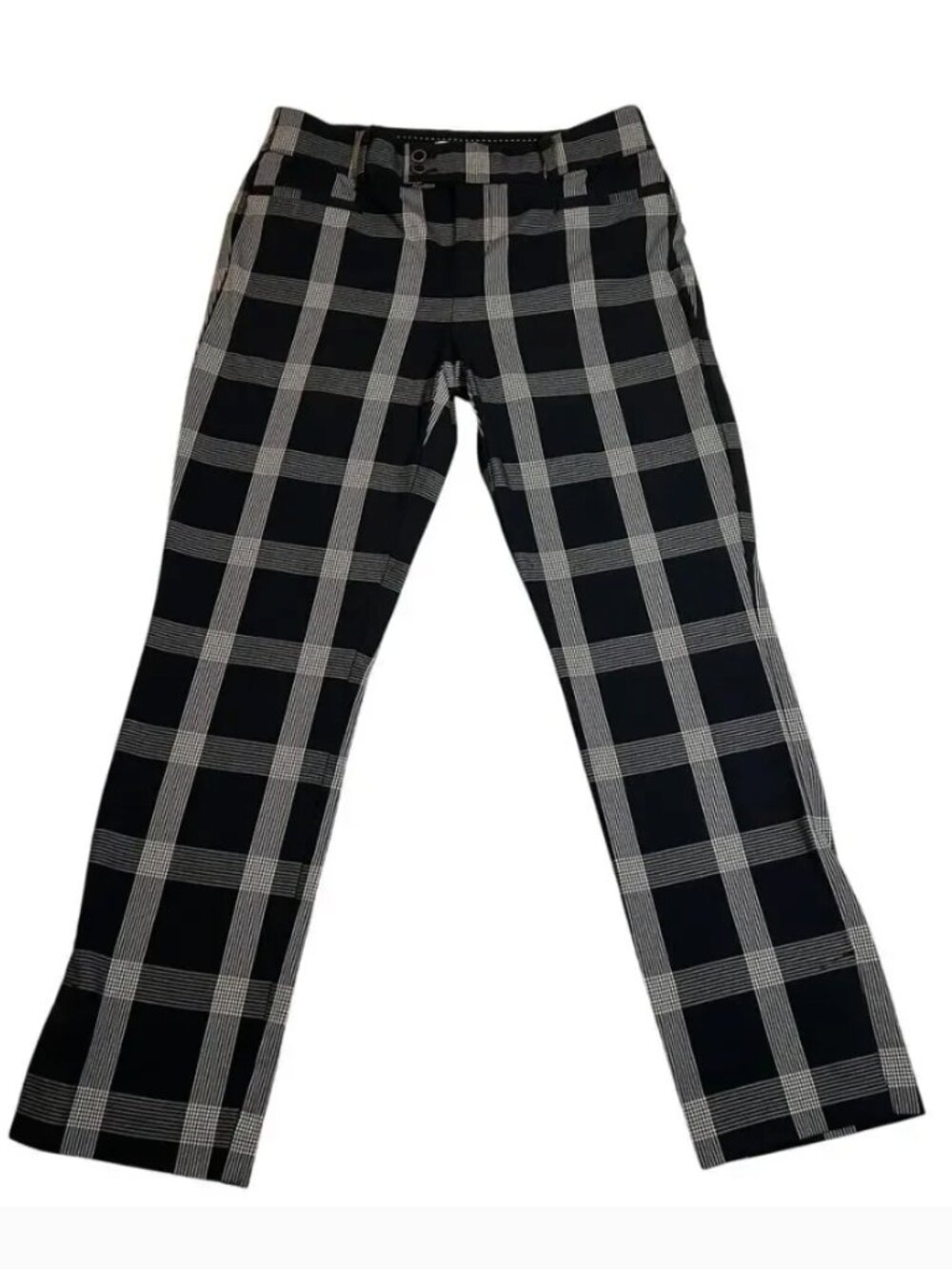NWT Anthropologie Ankle Length Black and White Plaid Pants - size 10